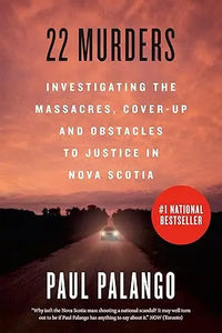 The book cover of 22 murders by paul palango features bold black text on a dramatic sunset background