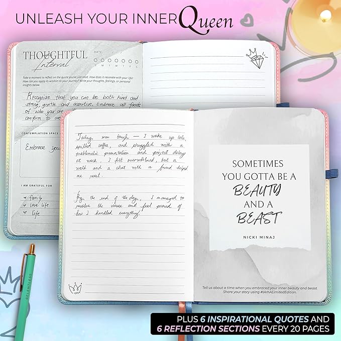 MESMOS A5 Vegan Leather Lined Journal for Women