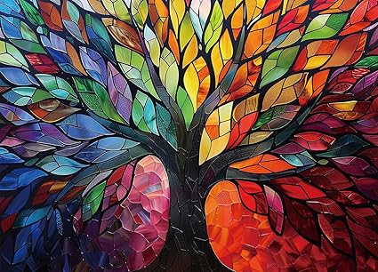 Mosaic Tree of Life Puzzle 1000 Pieces for Adults