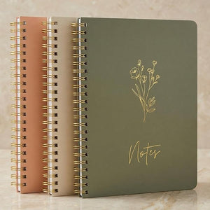 ZICOTO Aesthetic Spiral Notebook Set of 3 For Women