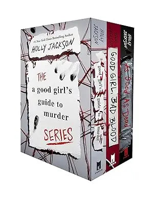 A good girls guide to murder complete series paperback boxed set with black white design and bold red spine accents