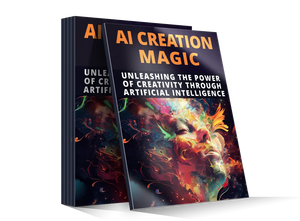 Vibrant hardcover book AI Creation Magic with fiery orange and red dynamic face design on dark background