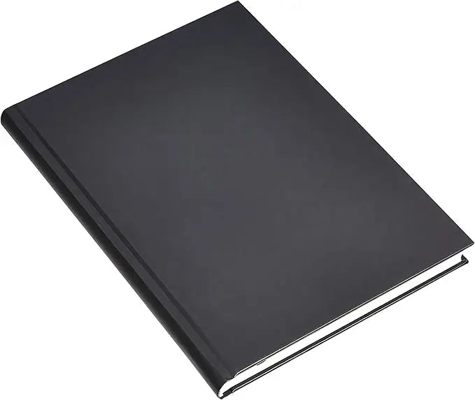 Black leather-bound photo albums with sleek minimalist design amazon basics professional journal 10.5x7.5 inches 2-pack