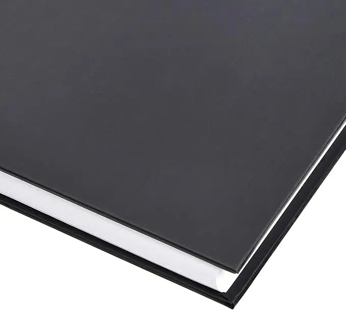 Black leather-bound photo albums with sleek minimalist design amazon basics professional journal 10.5x7.5 inches 2-pack