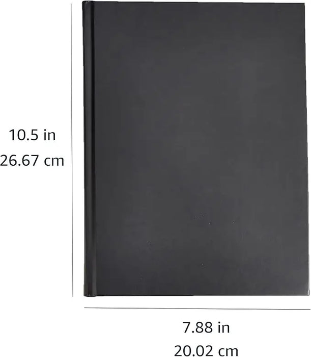 Black leather-bound photo albums with sleek minimalist design amazon basics professional journal 10.5x7.5 inches 2-pack