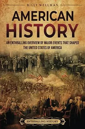 American history book with sepia-toned illustration of historical figures and events on the cover