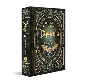 Black hardcover book dracula by bram stoker with gold embossed ornate design ideal for gothic literature fans