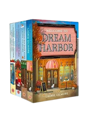 Dream harbor box set by laurie gilmore featuring an illustrated autumnal storefront with cozy details on the cover