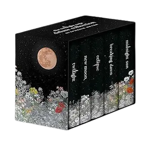 Black hardcover 5-book box set of george r r martin a game of thrones with full moon and floral illustrations