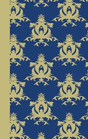 Blue notebook with gold damask pattern from grand marvelous secrets featuring elegant decorative cover design