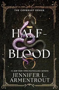 The book cover of half-blood by jennifer l features a dark atmospheric design for young adult fantasy readers
