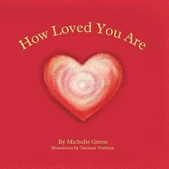 A soft textured red heart illustration centered on a vibrant red background in the how loved you are product