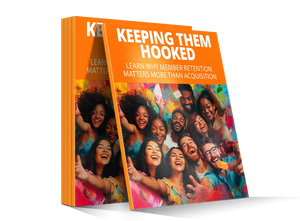 Orange hardcover book keeping them hooked with vibrant cover showing smiling people for membership retention
