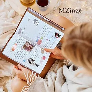Brown leather-bound planner with clear plastic cover and colorful pages for mzinge thank-you teacher gifts product