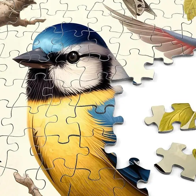 Rocorose 1000 piece puzzle for adults featuring colorful birds perched on branches with blossoming flowers