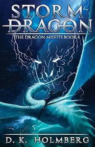 Storm dragon fantasy book cover featuring an electric blue dragon with lightning for an epic fantasy adventure