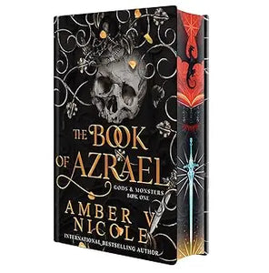 The book of Azrael deluxe limited edition hardcover fantasy novel with black cover and gold red ornate skull design