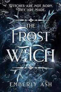 The frost witch book cover features an intricate icy blue and silver design with ornate lettering for fantasy readers