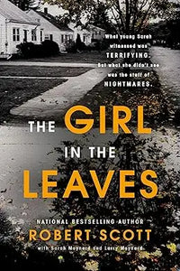 The girl in the leaves paperback book with a black and white photograph of houses and trees on the cover by robert scott