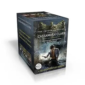 The infernal devices complete collection boxed set by cassandra clare with dark gray black cover and silver accents