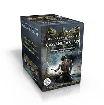 The infernal devices complete collection boxed set by cassandra clare with dark gray black cover and silver accents