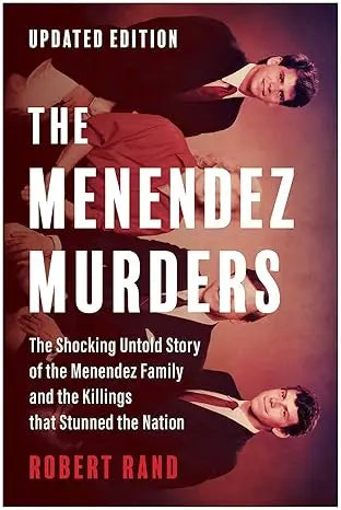 The menendez murders updated edition book cover features bold white title with red and black design and two men in suits