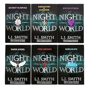 The night world series books 1 to 6 collection box set with five hardcover volumes featuring dark blue spines and silver lettering