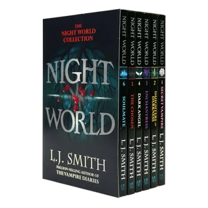 The night world series books 1 to 6 collection box set with five hardcover volumes featuring dark blue spines and silver lettering