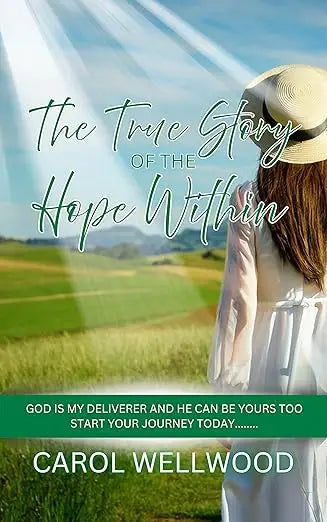 A woman in a white dress and straw hat stands in a sunlit green field in the true story of the hope within product image