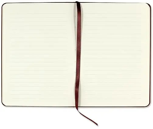 Brown leather-bound vegan leather journal with embossed tree design and patterned border tree of life artisan notebook